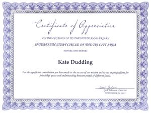 Photo of certificat of appreciation